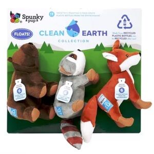 Clean Earth Plush Toy Squeaky Plush Dog Toy Set
